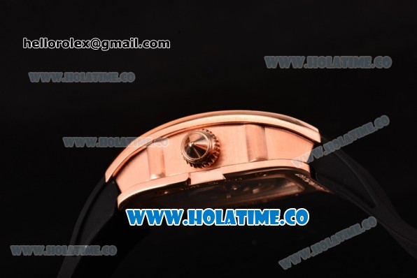 Richard Mille RM 007 Miyota 9015 Automatic Diamonds/Rose Gold Case with Skeleton Dial and White Arabic Numeal Markers (K) - Click Image to Close